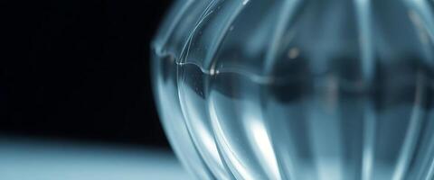 close up of a glass vase with a black background photo