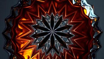 close up view of a red and silver object photo