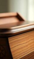 close up of a wooden box with a lid photo