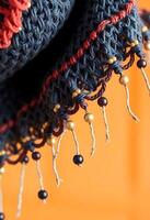 close up of a scarf on a table photo