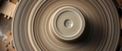 close up of a spinning object on a table photo