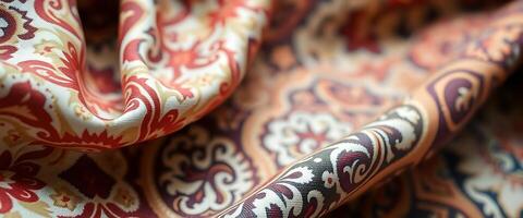 close up of a fabric with a design on it photo