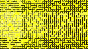 Bright yellow geometric maze pattern with bold black lines A modern and stylish abstract background perfect for tech futuristic and creative designs Ideal for digital art and festive graphics video