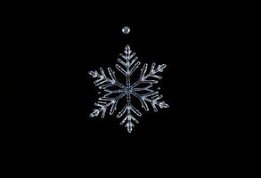snowflake is shown on a black background photo