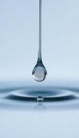 drop of water with a globe on it photo