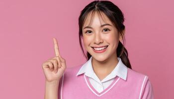 Engaging thai university student portrait educational environment close-up enthusiasm photo