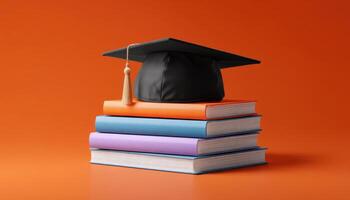 Graduation celebration university campus stylized image academic environment close-up view achievement concept photo