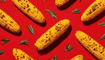 Grilled corn skewers delight picnic bliss food photography outdoor setting vibrant colors photo
