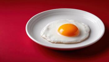 Breaking yolk egg close-up kitchen table food photography minimalist setting top-down view culinary art photo