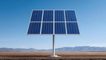Solar panel installation in open field clear sky landscape photography renewable energy nature photo