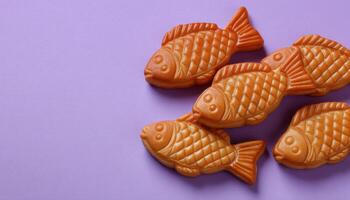 Colorful taiyaki pastries display culinary event food photography vibrant setting close-up japanese culture photo