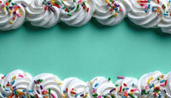 Whipped cream art display kitchen flat lay photography colorful environment top view whimsy concept photo