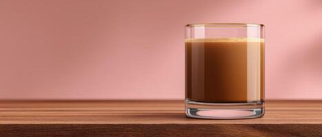 Elegant cold brew coffee scene on minimalist desk indoor environment aesthetic viewpoint for relaxation photo