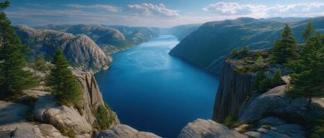 Serene fjord adventure norway landscape photography natural beauty aerial perspective tranquil waters photo
