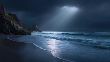 Stormy ocean view dramatic seascape photography coastal environment atmospheric mood photo