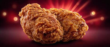 Irresistible fried chicken delight fast food restaurant food photography indoor setting close-up tantalizing flavor photo