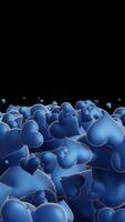 Vertical Transition of a Group of Blue Hearts in Different Sizes video