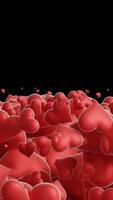 Vertical Transition of a Group of Red Hearts in Different Sizes video