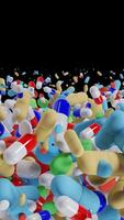 Vertical Transition of a Group of Medication Pills in Various Sizes video