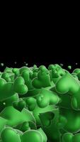 Vertical Transition of a Group of Green Hearts in Different Sizes video