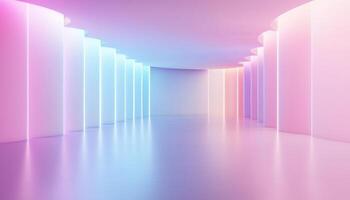 Modern colorful interior design with curved walls stylish space rendered artwork minimalist environment photo