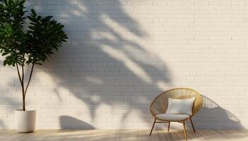 Modern garden terrace design building decorative wall serene environment aesthetic viewpoint photo