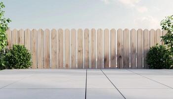 Tranquil wooden terrace amidst vintage brick buildings urban setting landscape photography daylight scene photo
