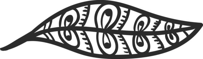 Stylized leaf featuring decorative patterns, blending nature and art in a harmonious design, ideal for various design projects seeking organic and aesthetic elements vector