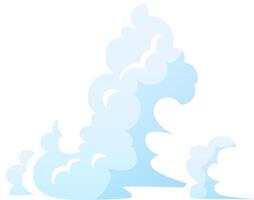 Cartoon clouds are rising upwards, creating a dreamlike atmosphere with their soft, rounded shapes and gentle blue hues, adding a touch of whimsy and tranquility vector