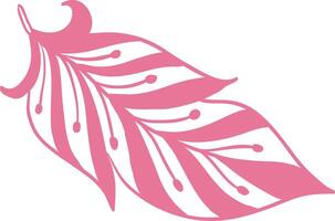 Pink feather with decorative lines and dots creating a beautiful pattern, ideal for fashion, beauty, and nature inspired designs, adding a touch of elegance and sophistication vector