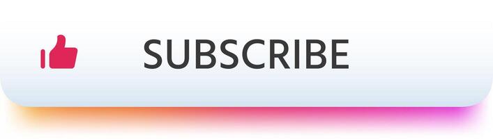 Subscribe button featuring a vibrant gradient effect, highlighting a like notification and encouraging followers to engage with social media or online channels for content updates vector