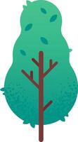 Green tree with falling leaves and brown trunk representing nature, ecology, environment, and growth, ideal for environmental projects, educational materials, or nature themed designs vector