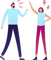 Office workers engaged in a heated argument, raising voices and displaying clear signs of disagreement, conflict, and frustration in a tense workplace environment vector
