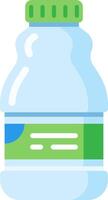 Light blue plastic bottle with green cap containing refreshing drink promoting healthy lifestyle, ideal for representing concepts of hydration and well being vector