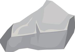 Cartoon gray rock resting on a clean white background, offering a simple yet impactful visual element. The design highlights the rock's unique texture and solid form vector