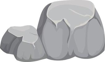Two gray rocks are standing out on a white background, creating a simple yet striking composition that evokes a sense of stability and natural beauty vector