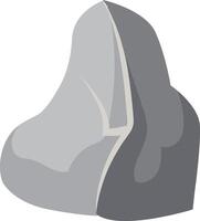 Cartoon rock with a crack splitting it in two, creating a shadow effect, isolated on a white background, ideal for educational or nature related projects vector