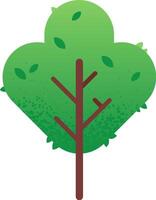Minimalist illustration featuring a stylized tree with a brown trunk, rounded green crown, and falling leaves, symbolizing nature, growth, and environmental awareness vector
