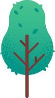 Simple yet evocative illustration of a stylized tree with lush green foliage, falling leaves, and a textured trunk, representing concepts of nature, growth, and environmental awareness vector