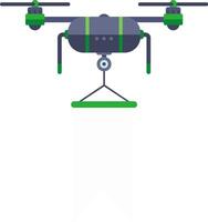 Modern quadcopter drone transporting goods, showcasing aerial delivery and logistics solutions with cutting edge technology, enhancing efficiency in supply chain management vector