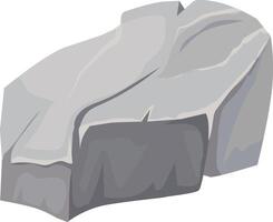 Cartoon illustration featuring a gray rock resting on a clean white background, ideal for enhancing educational materials or nature themed projects for kids and learners vector