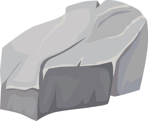 Cartoon illustration featuring a gray rock resting on a clean white background, ideal for enhancing educational materials or nature themed projects for kids and learners