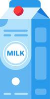 Light blue milk carton with red top, white label and the word milk written on it, isolated over white background, ideal for healthy eating and lifestyle concepts vector