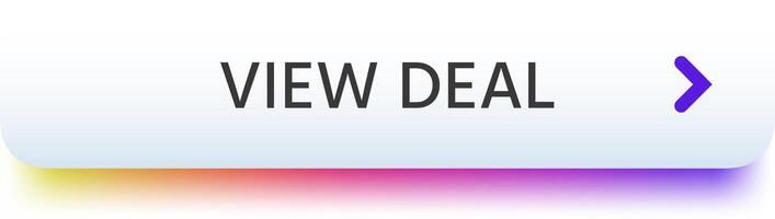 View deal button with purple arrow pointing right indicating special offer or promotion with colorful gradient background from yellow to purple, perfect for online shopping and e commerce websites vector