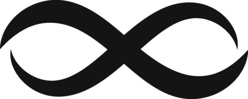 Black infinity symbol. Isolated against a clean white background. Embodies limitless potential. Eternal love. And endless opportunities. Representing a timeless connection and boundless possibilities vector