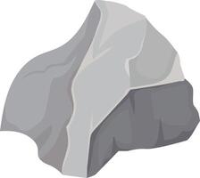 Gray cartoon rock featuring a sharp edge pointing upward, isolated against a white background, symbolizing elements of geology, mining, and natural resource exploration vector