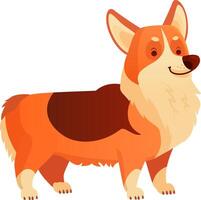 Welsh corgi displaying a joyful expression while standing proudly, embodying a charming and playful personality that captures the hearts of dog lovers everywhere vector