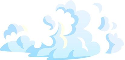 Light blue cartoon clouds exploding with a splash effect and shades of white, isolated on a white background, perfect for various creative projects vector