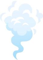 Cartoon steam swirling upward, creating a cloud of vapor, isolated on white background, ideal for illustrating concepts related to evaporation, cooking, or weather vector