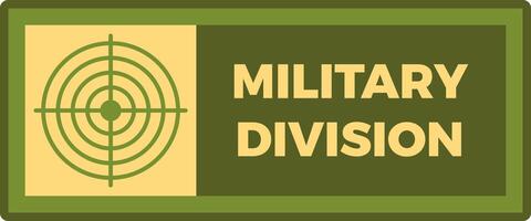 Military division sign featuring a target symbol, embodying precision and accuracy while highlighting strategic targeting in armed forces operations and tactical missions vector